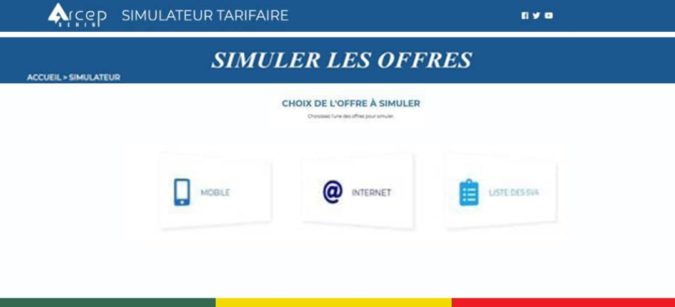 Simulateur Interface simulateur tarifaire