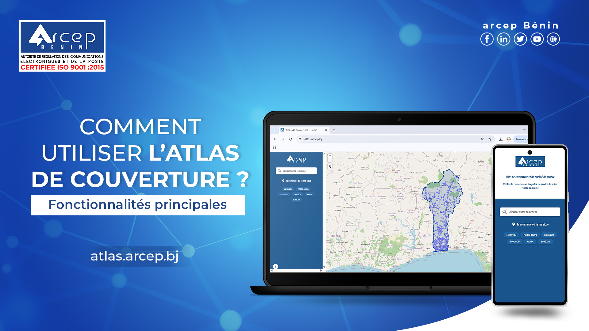Arcep Bénin comment utiliser l’Atlas de couverture banner