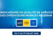 Arcep Bénin image pour indicateurs de qualité de service (QoS) du 11 au 17 juillet 2026