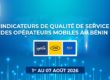 Arcep Bénin image pour indicateurs de qualité de service (QoS) du 1er au 07 août 2026