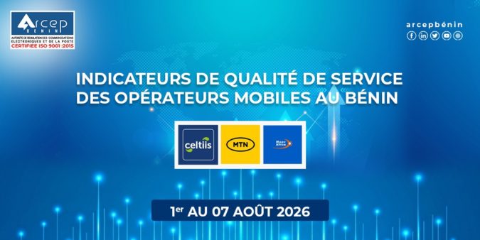 Arcep Bénin image pour indicateurs de qualité de service (QoS) du 1er au 07 août 2026