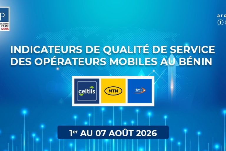 Arcep Bénin image pour indicateurs de qualité de service (QoS) du 1er au 07 août 2026
