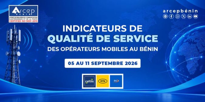 Arcep Bénin image pour indicateurs de qualité de service (QoS) du 05 au 11 septembre 2026