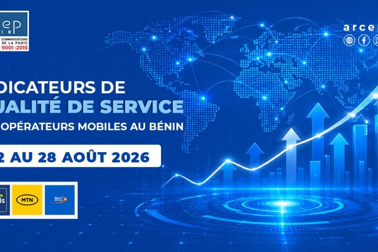 Arcep Bénin image pour indicateurs de qualité de service (QoS) du 22 au 28 août 2026