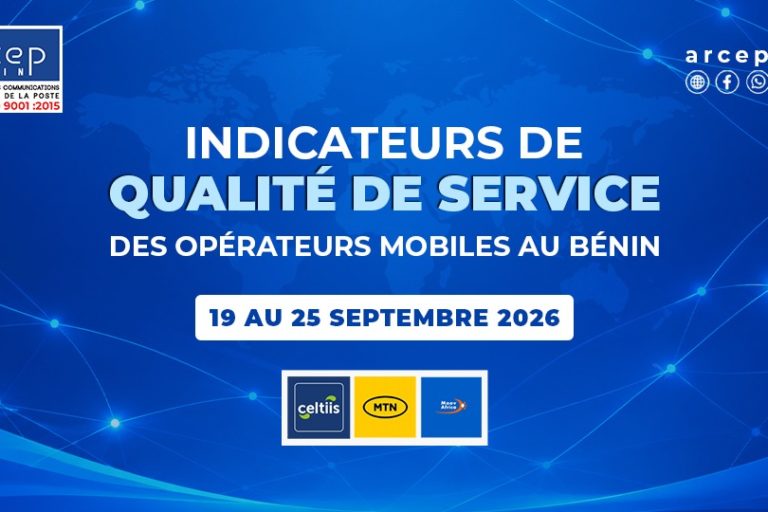 Arcep Bénin image pour indicateurs de qualité de service (QoS) du 19 au 25 septembre 2026
